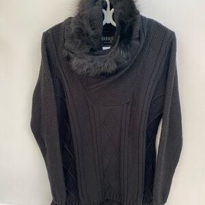 Harricana Cable Knit Sweater Made In Canada Women’s Size Medium Black